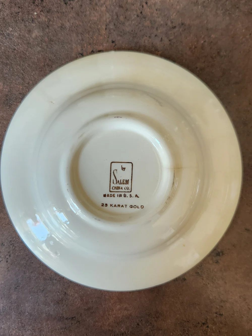 Vintage Salem China Plate Victorian Courting Couple 23k Gold 5.5 Inches